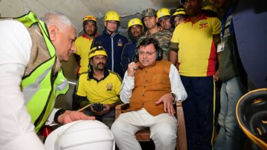 The Chief Minister spoke to the workers trapped inside through the audio communication setup installed in the tunnel