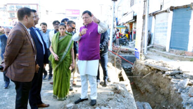 CM conducted on site inspection of FRI road construction works and beautification works from Jolly Grant