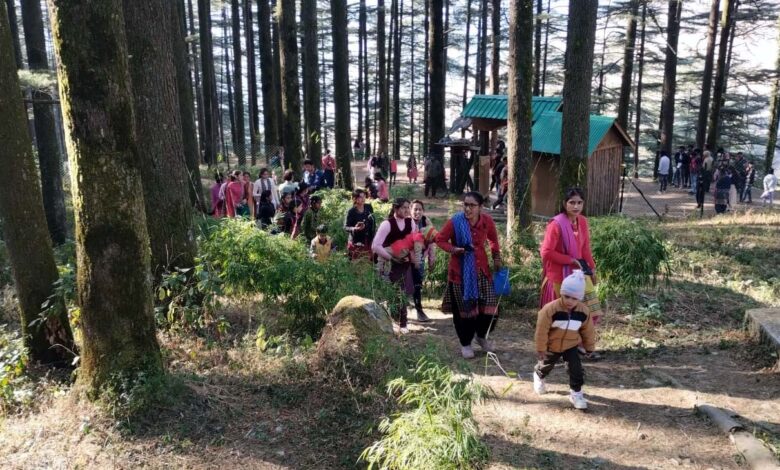 Crowds flocked towards Devalsari Dhanaulti Pumpkin Khal and Surkanda Devi Temple to celebrate the New Year