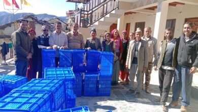 Udyan mobile group center Thatud distributed 300 plastic cartons free of cost to 150 members of the group