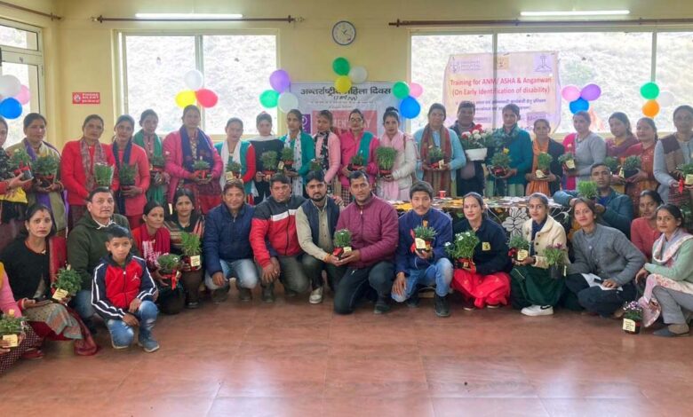 On International Womens Day Samvedna Project LCH Mussoorie honored women by presenting them with bouquets