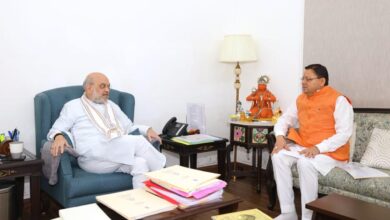 Chief Minister Pushkar Singh Dhami meets Home Minister Amit Shah to discuss cyber security, disaster management, and investment in Uttarakhand.