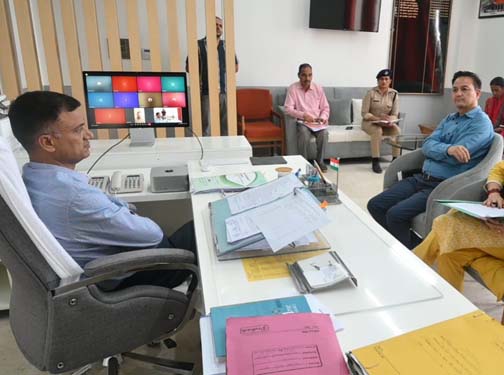 "ADM Awadhesh Kumar Singh leading district NDPS committee meeting in Tehri Garhwal against illegal drug activities"